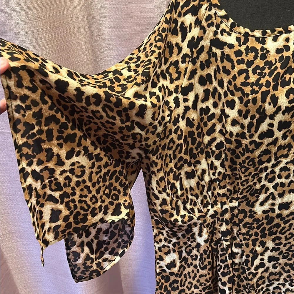 Laurie Felt Oversized Leopard Print Tunic Brown Black - Picture 3 of 8